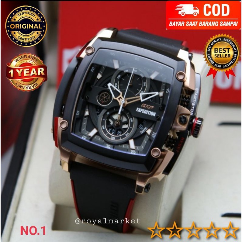 [WARNA LAIN GESER FOTONYA] ORIGINAL JAM TANGAN PRIA EXPEDITION MURAH RUBBER STRAP ARLOJI WATCH COWOK