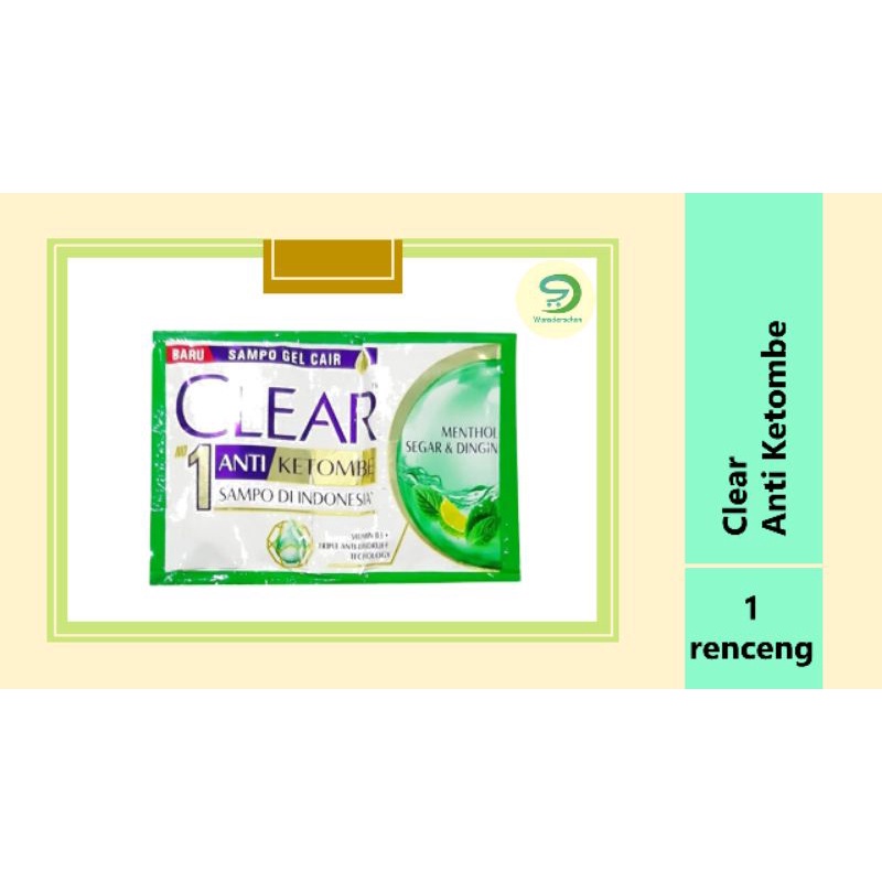 Clear Shampoo Sachet 1 Renceng isi 12