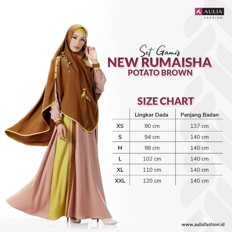 NEW AULIA FASHION SET GSMIS RUMAISHA POTATO BROWN