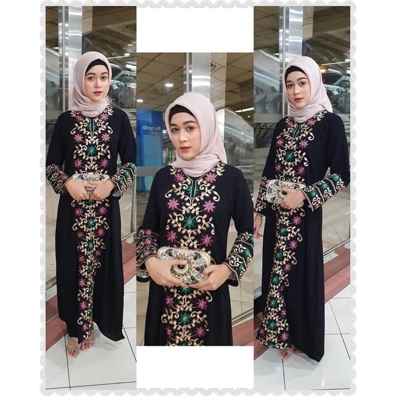 GAMIS | GAMIS ABAYA HITAM | ABAYA BORDIR | ABAYA TURKEY | ABAYA TURKI | ABAYA JUMBO