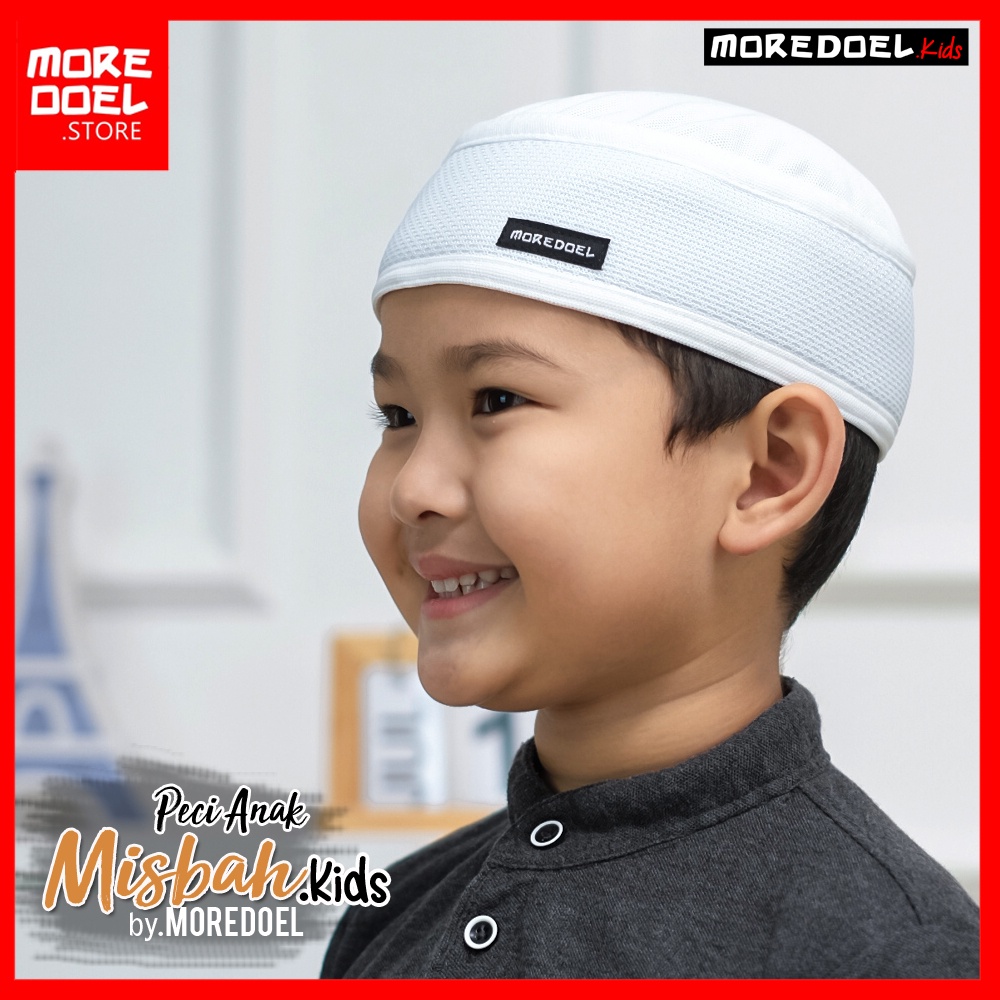 Kopiah Peci Putih Anak Misbah By Moredoel Nyaman dan Casual