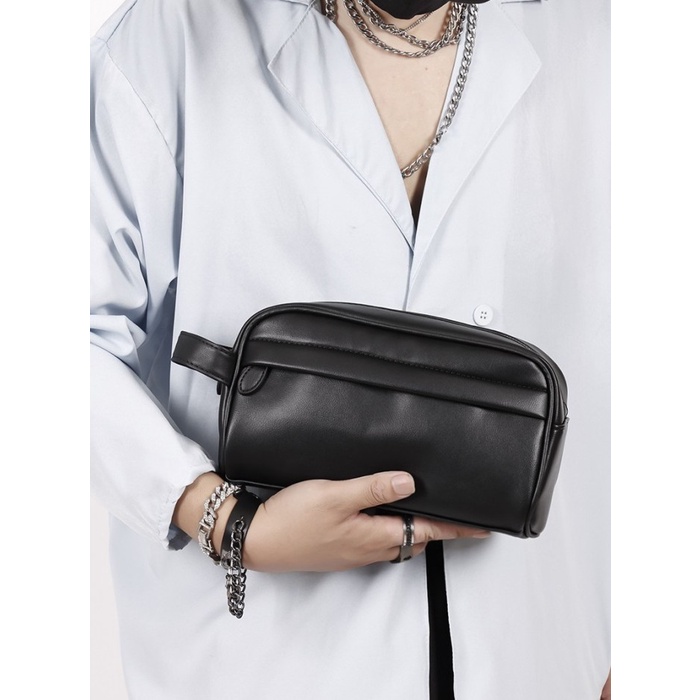 Business Clutch Kulit Pria Wanita Tas Tangan Pria / Tas Pouch Hand Bag Tas Kosmetik