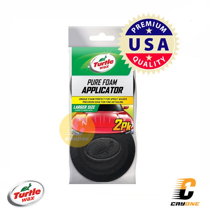 TURTLE WAX Black Pure Foam Applicator 2 PK - Busa Besar Hitam Poles Wax Mobil