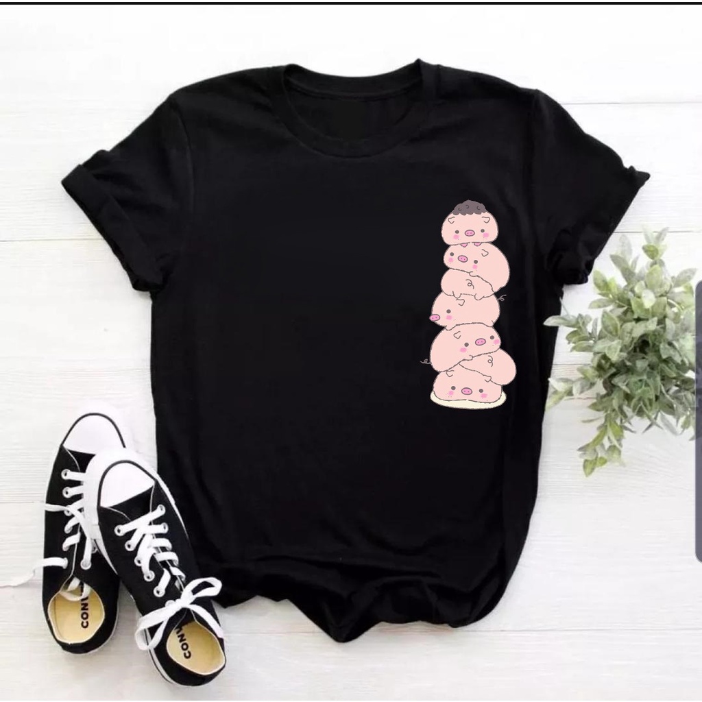 MYSTIQUE-BAJU KAOS PIG T-SHIRT LUCU DAN AESTHETIC