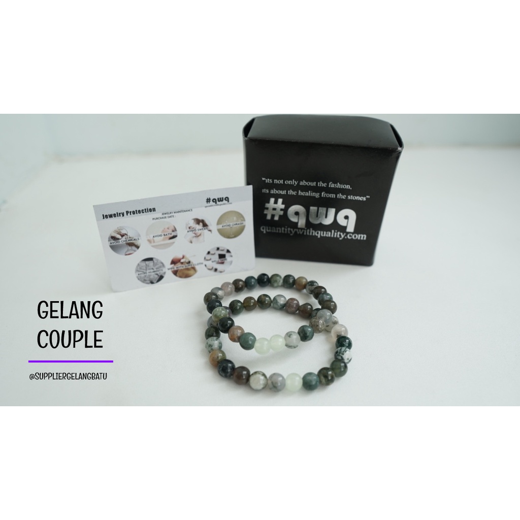 gelang batu FOSFOR INDIAN AGATE pasangan distance bracelet couple akik