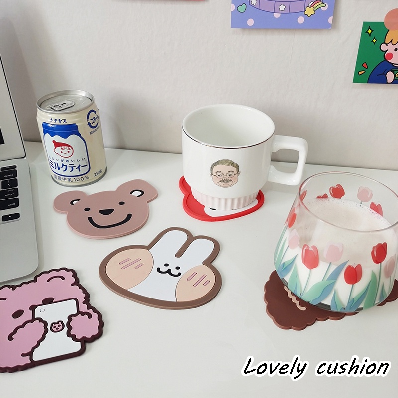 [Ready Stock] Mouse Pad Lucu Gaming Korea Anti Slip Alas Komputer Kartun/Tatakan Gelas Kopi Printing Table Mat Cute Coaster Aksesoris Komputer Praktis Murah COD