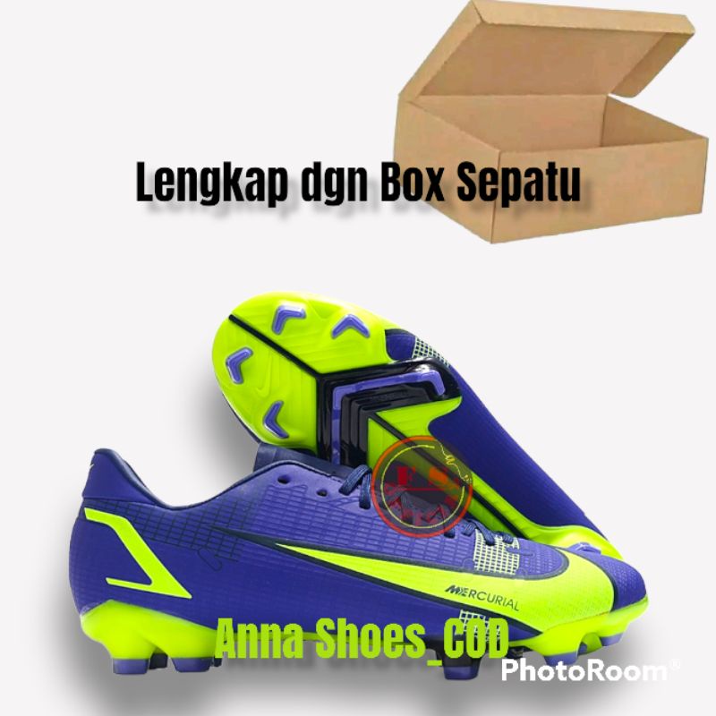 Sepatu Bola pria Mrc vpor biru Terbaru lengkap dengan BOX/ DUS