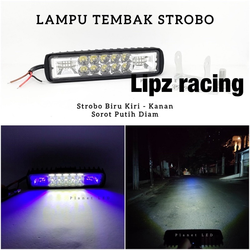 COD Lampu Tembak Sorot 10 Mata LED CWL Sorot Putih Kiri Kanan Kedip Biru