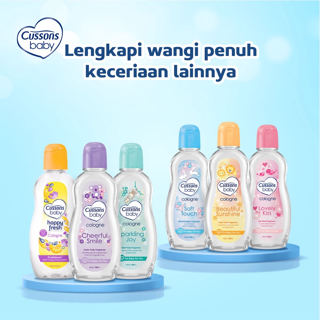 Cussons Baby Minyak Telon Oil 60ml /  Cologne 100ml (Parfum) Soft Touch Lovely Kiss / Baby Oil Original BPOM