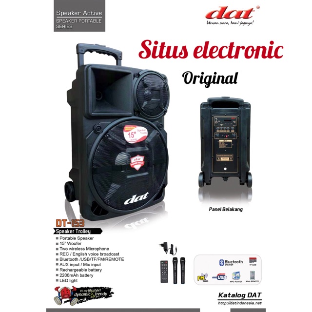 Speaker portable dat dt 153 original speaker bluetooth meeting wireless 15 inch dat dt153