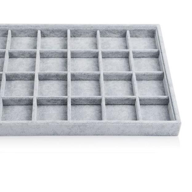 ➴ Baki Display Penyimpanan Perhiasan Anting Kalung Gelang Cincin Tutup Mika Bahan Velvet bludru ➳