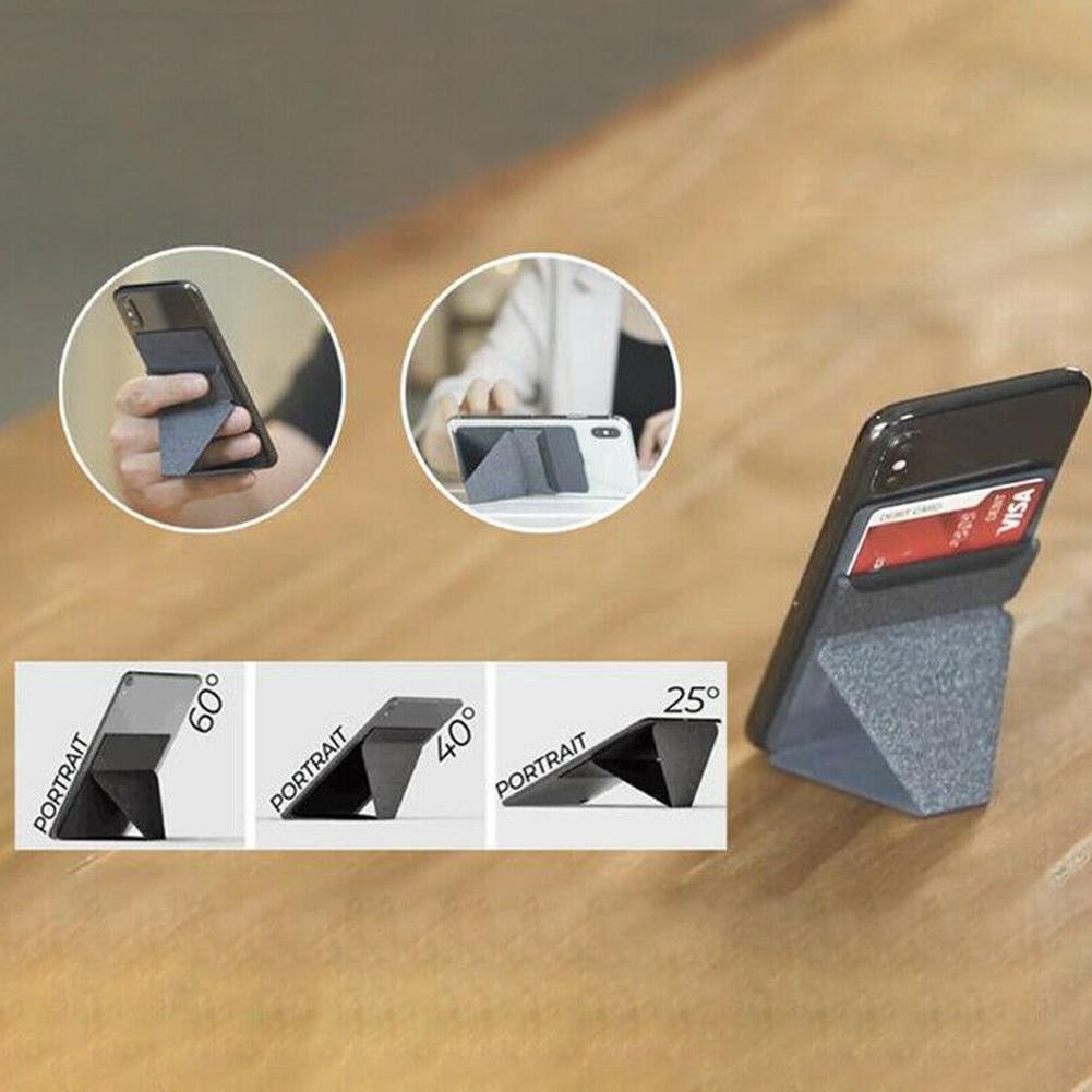 Micro Invisible card wallet slot dompet kartu phone stand foldaway