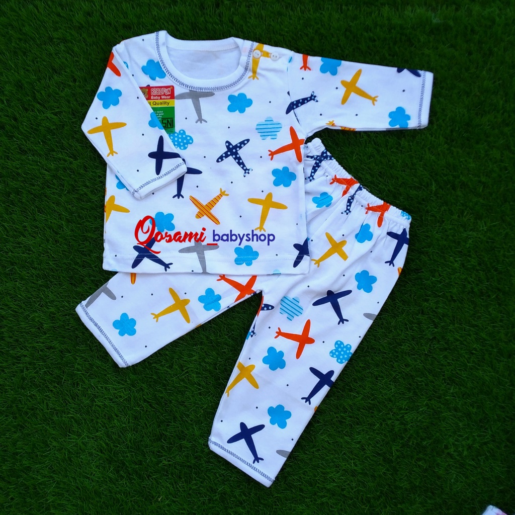 BABYFUN COWOK Setelan Panjang Bayi Nweborn Motif Print SNI