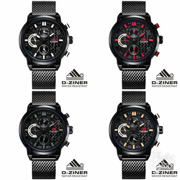 D-Ziner NF9167 Jam Tangan Pria Chronograph Original Rantai Pasir