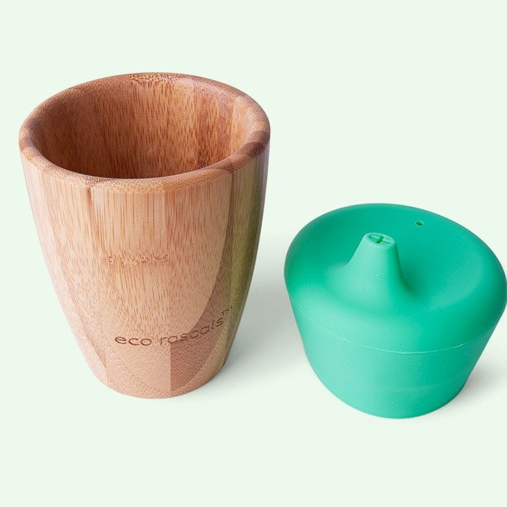 Eco Rascals Bamboo Small Cup With Sippy Feeder - Green