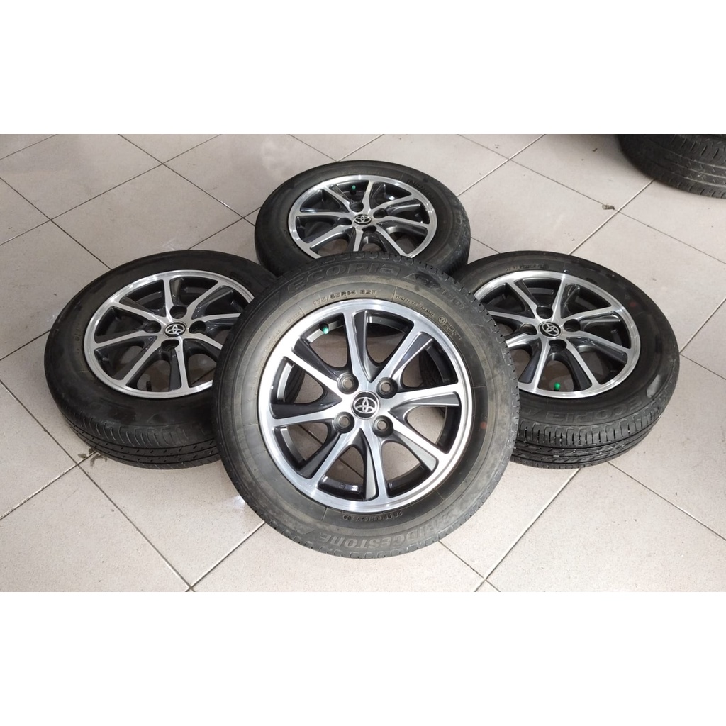 Velg Mobil Bekas Ori Copotan STD CALYA Ring 14 Lebar 5 Hole 4X100 ET45 G/P + Ban Bridgestone 175 65 