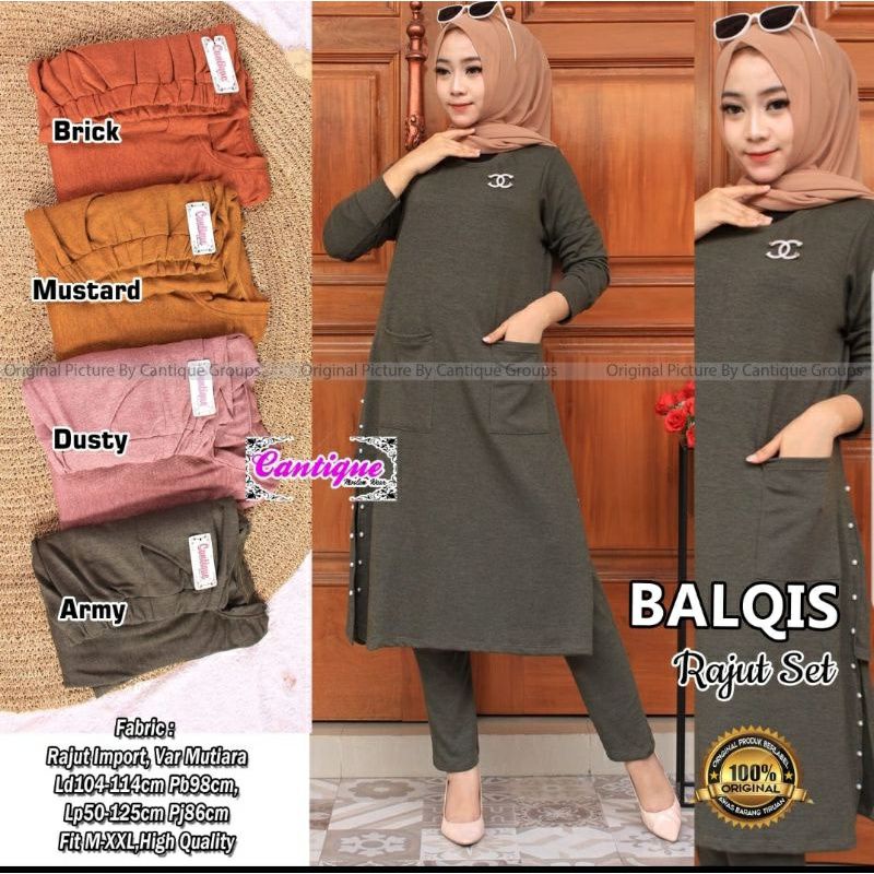 RATI - BALQIS SET SLEVA SETELAN Wanita Muslimah Kekinian Best Seller Bisa Cod by Hijab Fashion Solo