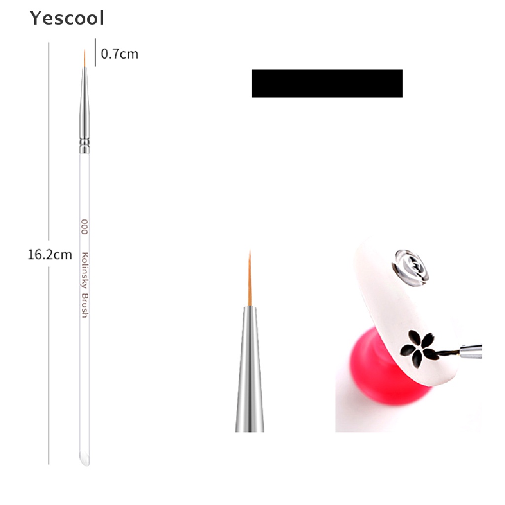 Yescool 3pcsset Brush Pen Dotting Untuk Gambar Hiasan Nail Art Diy