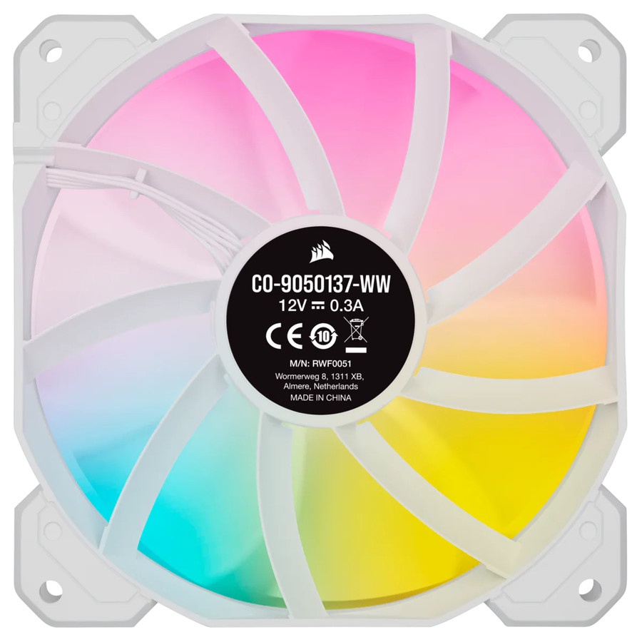 Corsair iCUE SP120 RGB Elite PWM White (Three Pack) - 12CM Fan