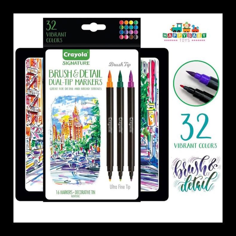 

PROMO CRAYOLA SIGNATURE BRUSH AND DETAIL DUAL TIP MARKERS PAKET ALAT TULIS MURAH MERIAH