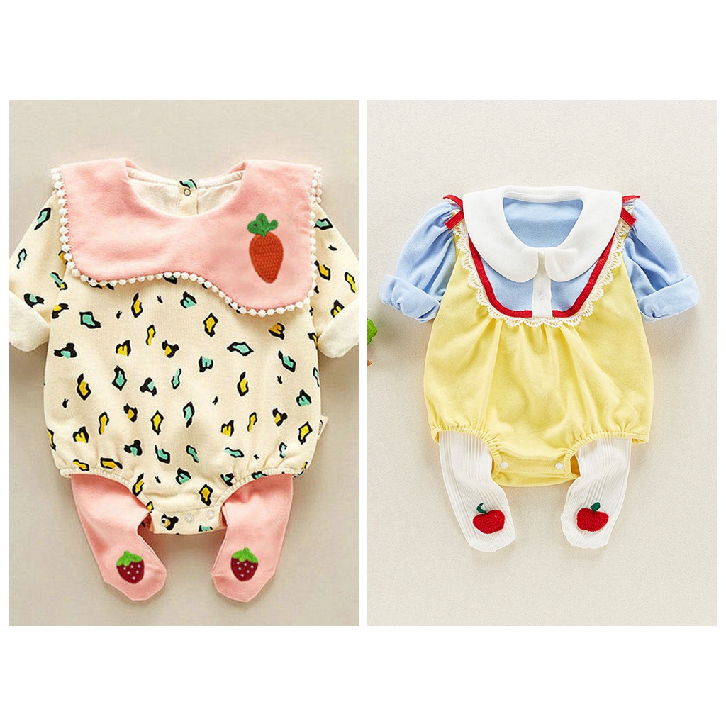 jumpsuit Bayi Lucu Fashion Set Anak Bayi Perempuan Baru Lahir Pakaian dan Legging V38-6