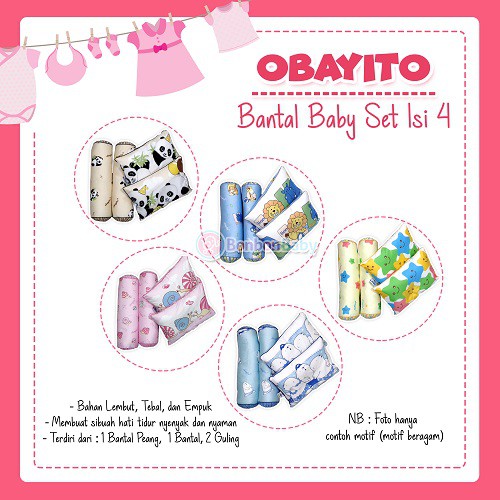 Obayito bantal 2 guling 2 baby katun jepang OB-028