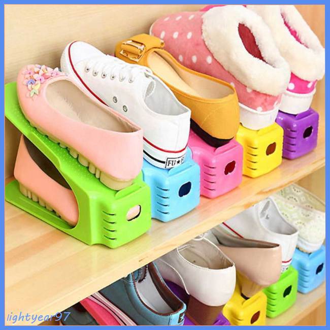 Thickened Integrated Shoe Rack Double Decker Shoe Shelf Simple Shoe Cabinet Unadjustable Shopee Indonesia