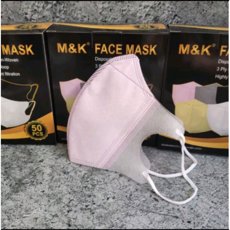 PER BOX 50 PCS - MASKER DUCKBIL 3 PLY HITAM / PUTIH / BIRU / PINK