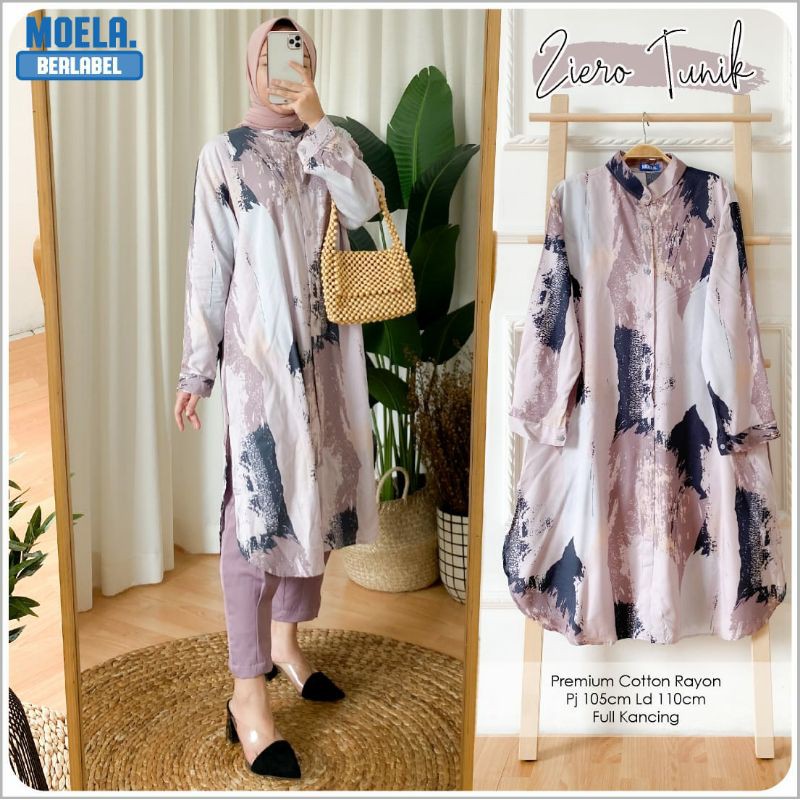 ZIERO TUNIK BY MOELA l BAJU LONG TUNIK ATASAN WANITA
