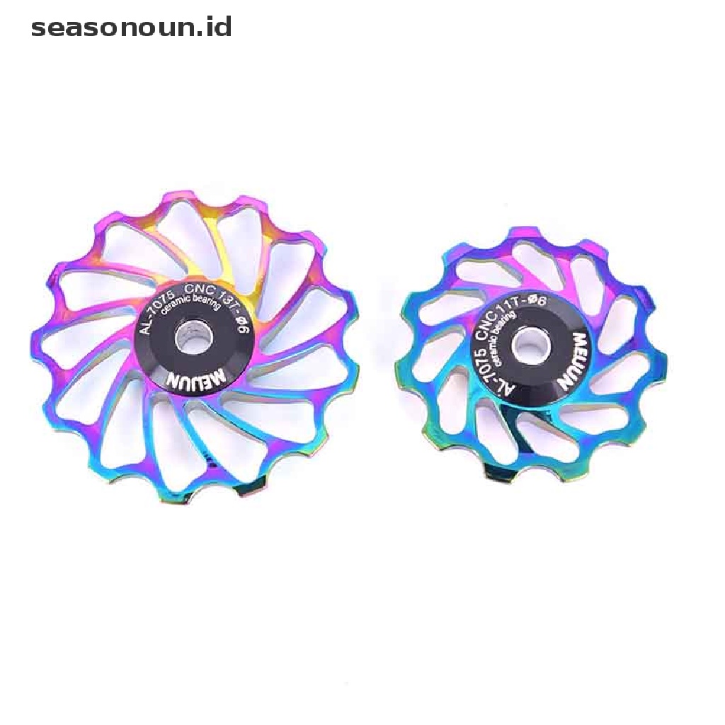 (seasonoun) Pulley Derailleur Belakang Sepeda 11T 13T Bahan Aluminum Alloy + Keramik