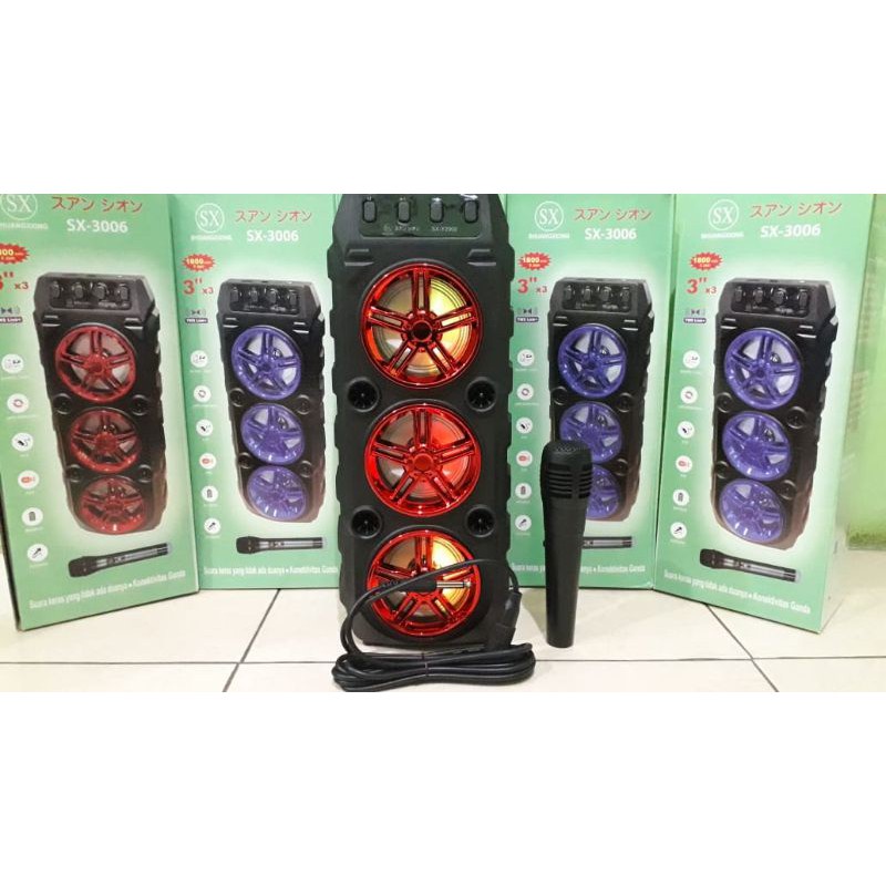 (COD) Speaker Bluetooth Karaoke 3 Tingkat SX-3006/ Karaoke Bluetooth SX-Y3006/Speaker Portabel X Bas