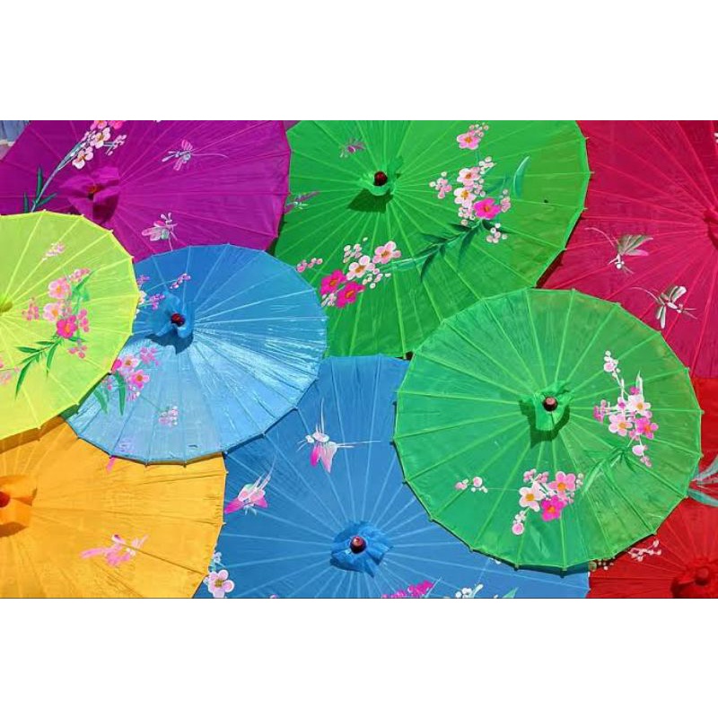 Payung menari / Payung China / Payung Satin / Payung Geulis / Payung Dekorasi / Payung Cina / Payung Kekinian L
