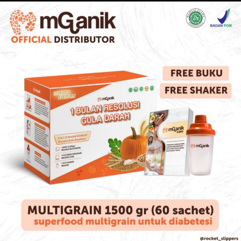 

[ORIGINAL] mGanik Multigrain Paket 1 Bulan (60 Sachet) - Obat Diabetes dan Kolesterol