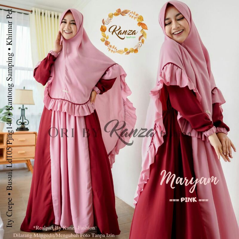 Gamis syari maryam syari gamis jilbab ity crepe Ori by Kanza
