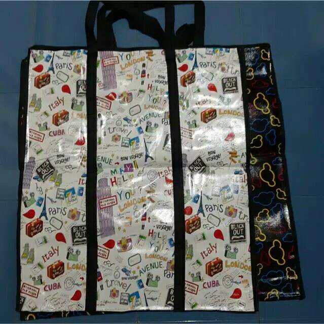 Tas Laundry Belanja Karung Plastik XXL 60x30x70 Tas Belanja Laundry Serbaguna