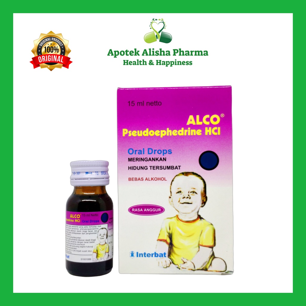 Alco Drop/Plus DMP Syrup 100ml-Alco Oral Drop/Plus DMP Sirup Obat Flu/Pilek/Hidung Tersumbat/Batuk Berdahak/Batuk Kering Bayi/Anak/Alco Baby Drops