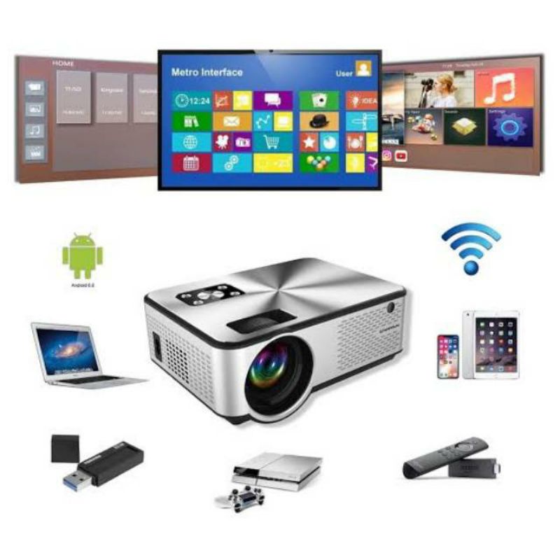 Projector Cheerlux C9 Android Wifi Smart Proyektor 2800 Lumens