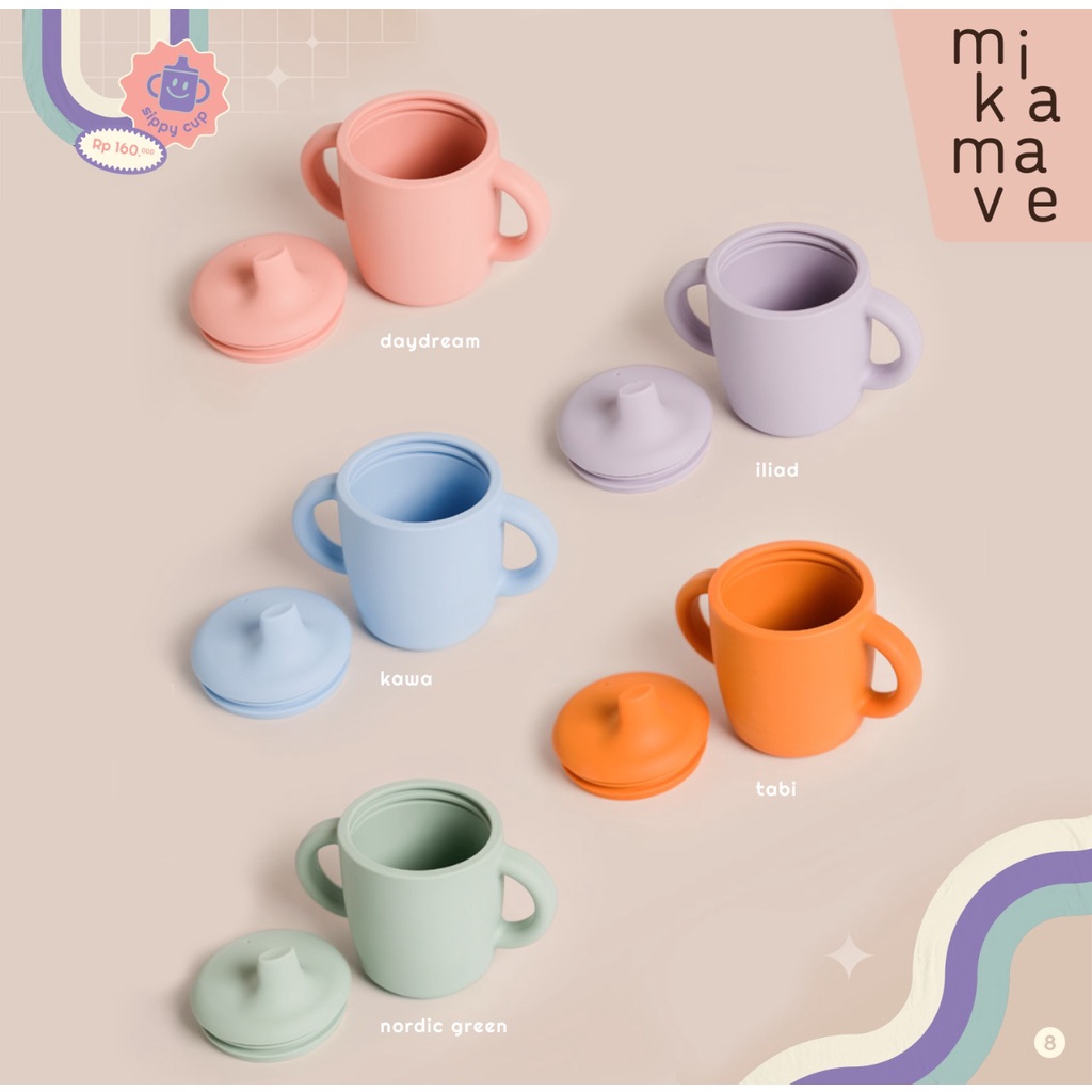 MIKAMAVE x ANDIEN SILICONE Sippy Cup ( gelas mug anak bayi )