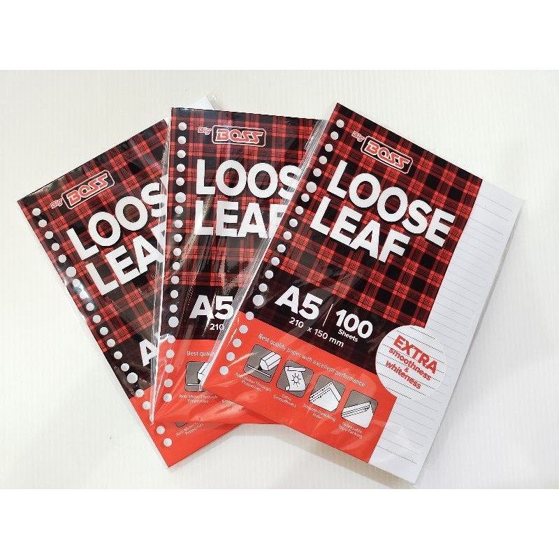 

LOOSE LEAF Kertas Binder A5 dan B5 100 lembar Big Boss Kertas Perlengkapan Sekolah