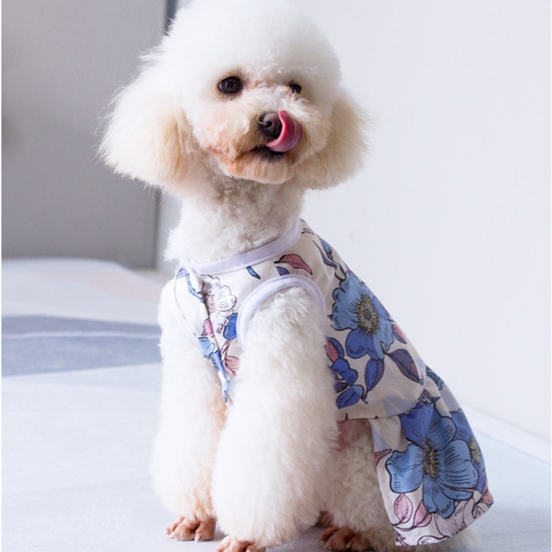 ★〓YUFeiPet〓★Pet Skirt Dog Big Skirt Cardigan Skirt Big Flower Skirt Is Easy To Put on And Take Off