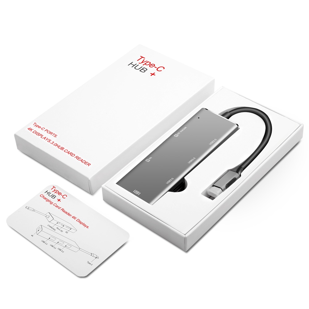 Robotsky USB Type C Hub USB 3.0 + HDMI + TF/SD Card Reader - YC740 - Dark Gray