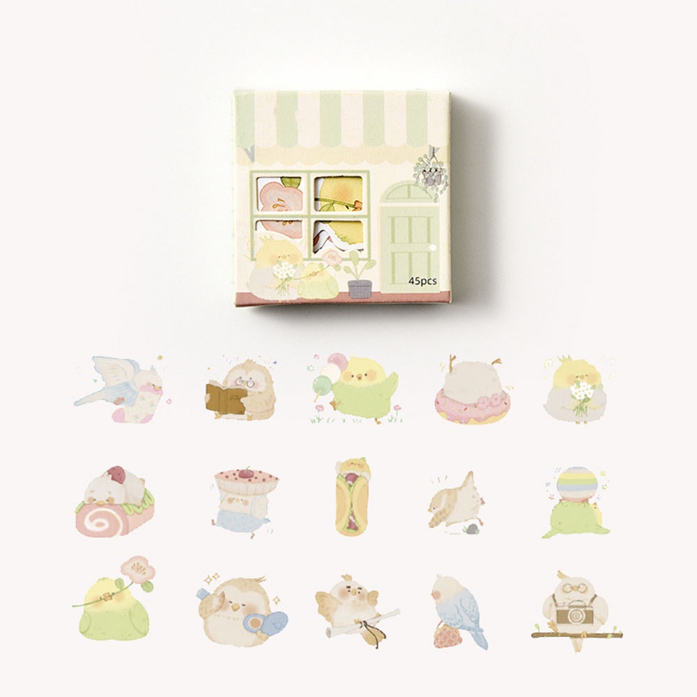 45 pcs/box Kotak Stiker Dekorasi Akun Tangan Kreatif 100*110mm
