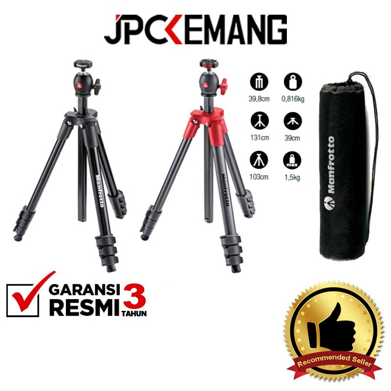 Manfrotto Tripod Compact Light MKCOMPACTLT Garansi Resmi
