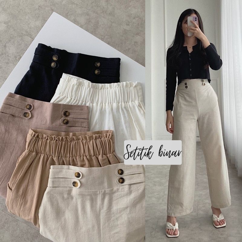 Kulot Linen Highwaist Celana Kulot Linen Highwaist Korean Style Cullote