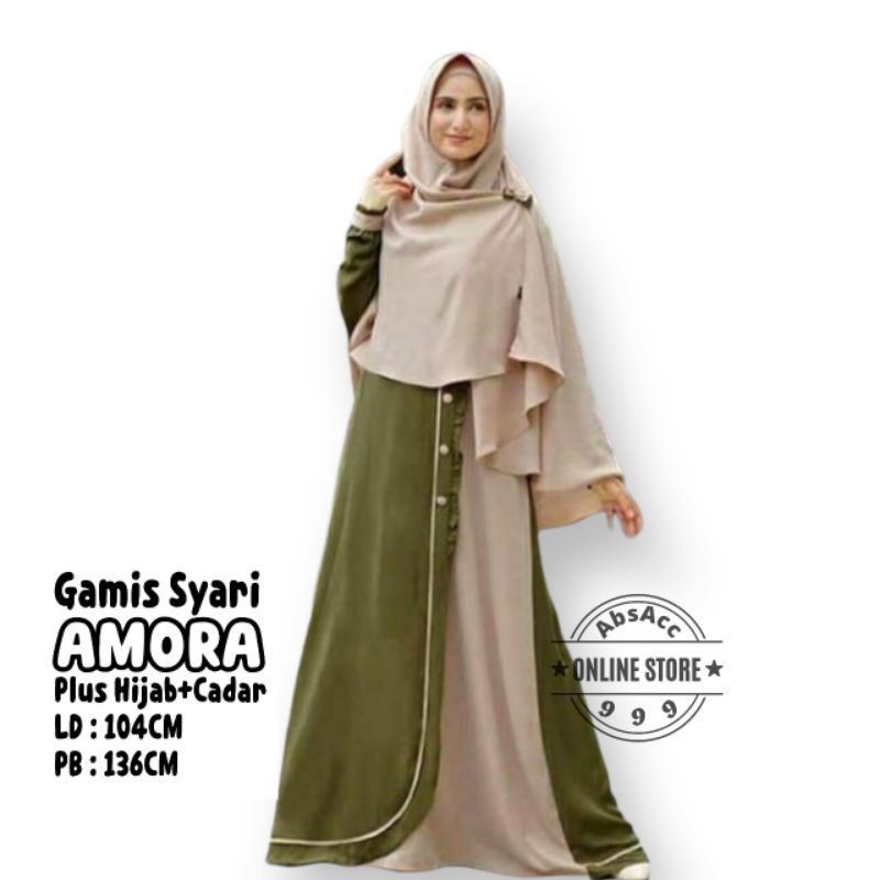 Gamis Set Hijab Plus Cadar Syari Fashion Muslim Terbaru