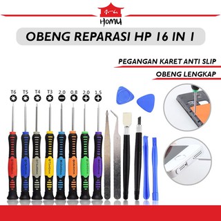 HOMU 16 in 1 Obeng Set Reparasi Handphone / Set Obeng