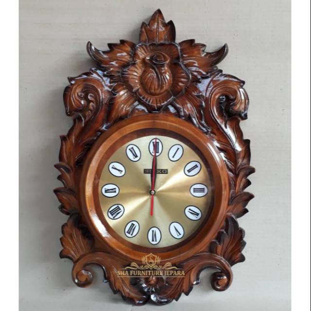 Jam dinding ukir/Jam dinding jati