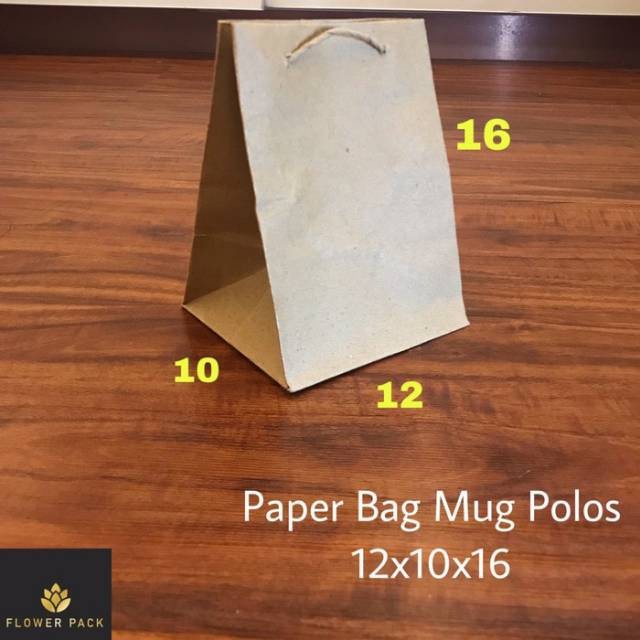 

paperbag mug polos 12 x 10 x 16 tas kertas polos/tas gelas/goodie bag