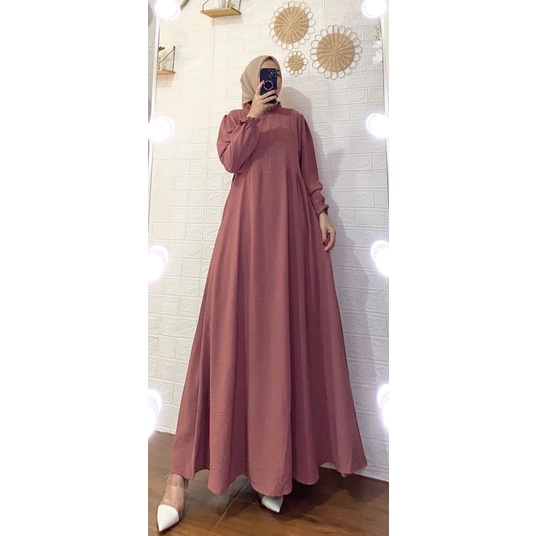 Dress Zahwa, Bahan Crinkle airflow premium. Ld 110 pb 140