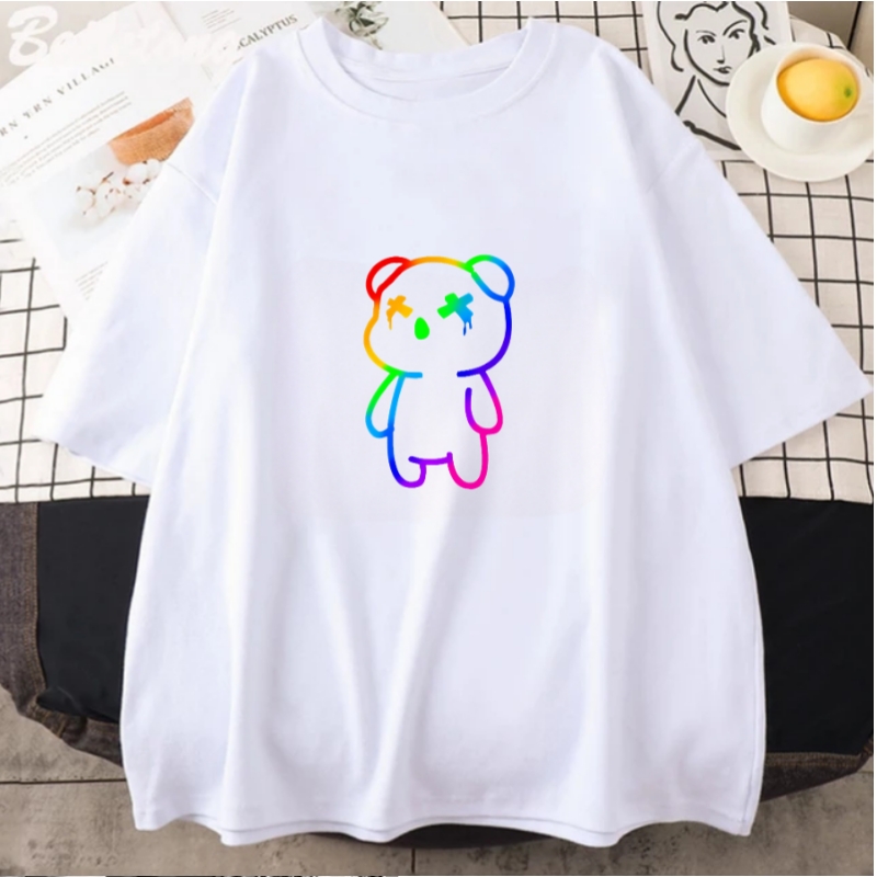 Kaos Dewasa Beruang Teddy Bear 010 Warna Pelangi